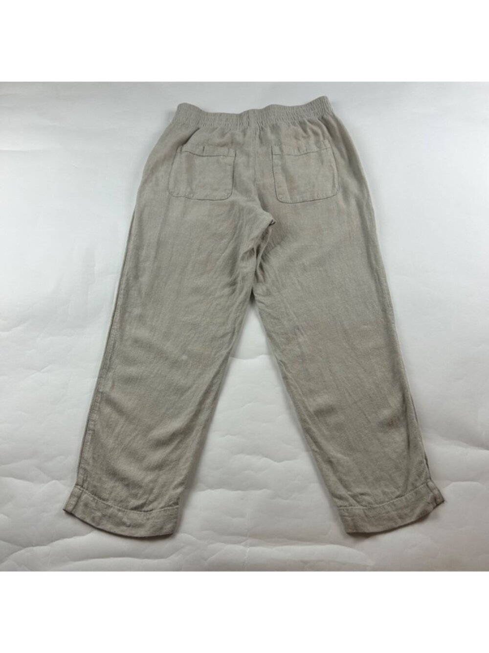 Old Navy Flax Linen Blend Tapered Straight Leg Pull On Pant S - Picture 6 of 7